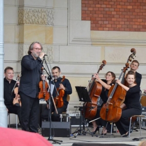 Zdjęcie przedstawia koncert wakacyjny Orkiestry Śląskich Kameralistów