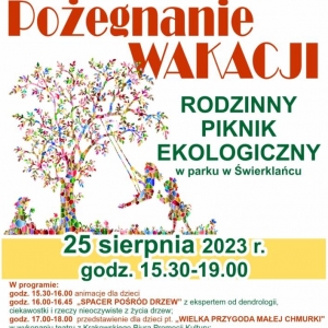 Plakat imprezy Pożegnanie wakacji