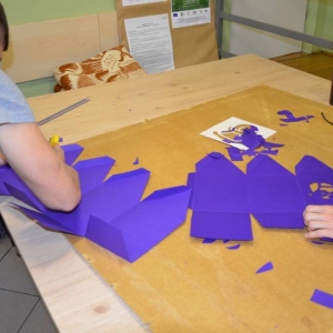 Uczestnicy Rodzinnych Warsztatów Lampionowych 