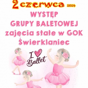 Plakat przedstawiający występ grupy baletowej