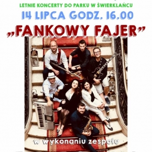 Plakat z koncertu wakacyjnego Fankowy Fajer