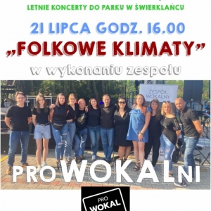 Plakat z koncertu FOLKOWE KLIMATY