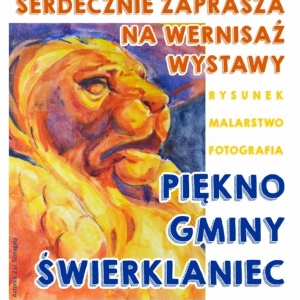 Plakat - wernisaż wystawy z rysunku, malarstwa i fotografii