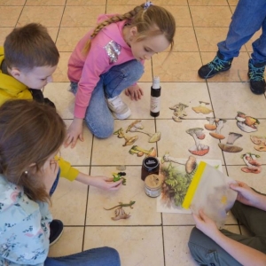 II dzień zimowiska. Leśne ciekawostki. Gościmy leśnika z Nadleśnictwa Świerklaniec. Praca plastyczna - Magiczny Las.
