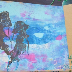 Praca graficzna na druku gelly plate