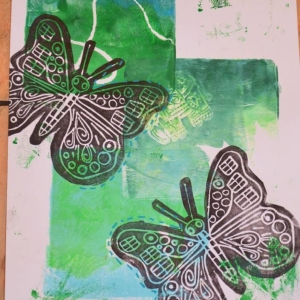 Praca graficzna na druku gelly plate