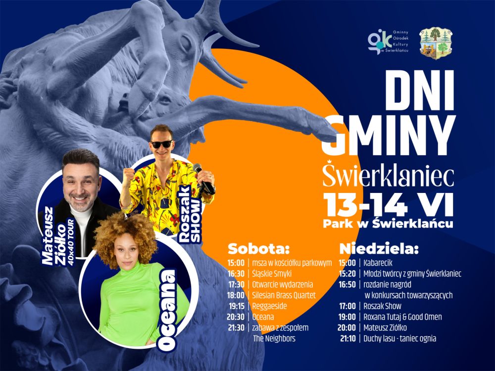 Grafika promująca Dni Gminy Świerklaniec w świerklanieckim parku.