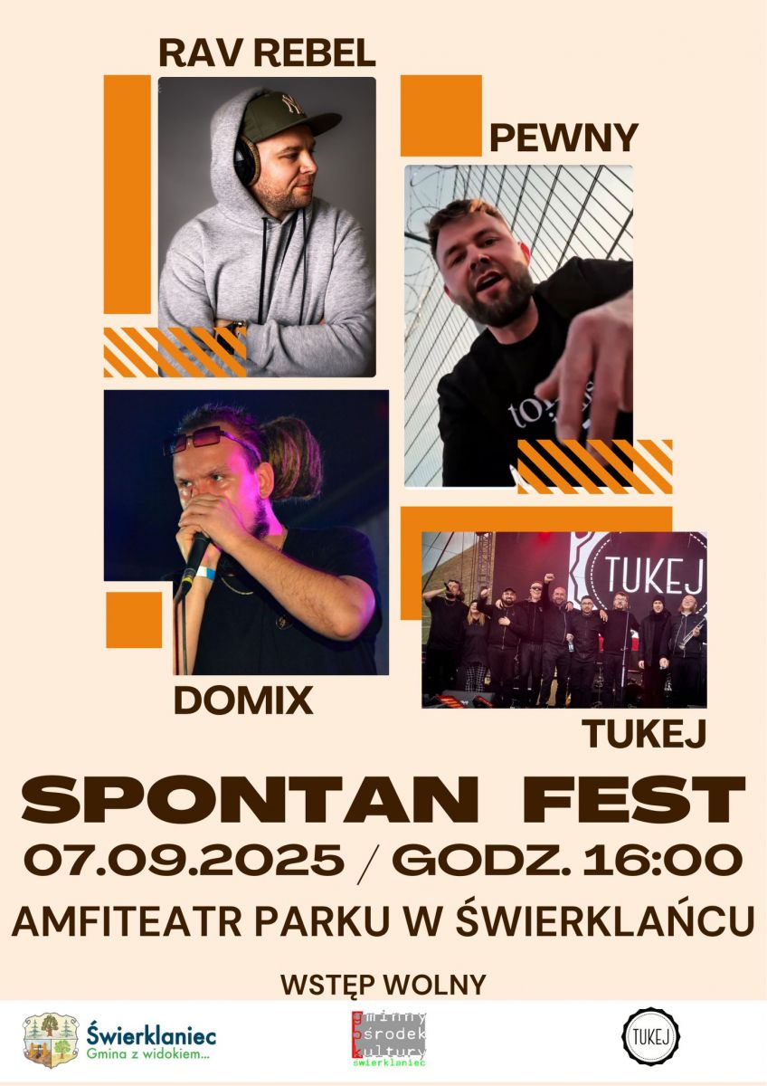 Plakat - Koncerty Spontan Fest - 7 września w parku