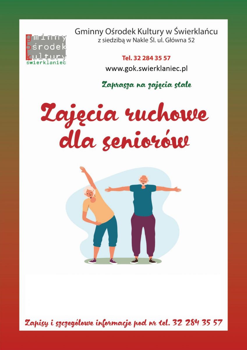 Plakat - zajęcia ruchowe dla seniorów