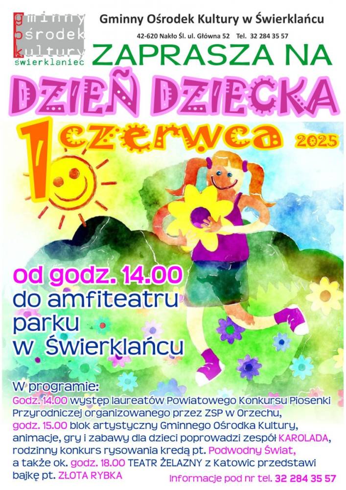 Plakat - Dzień Dziecka w świerklanieckim parku - 1 czerwca 2025