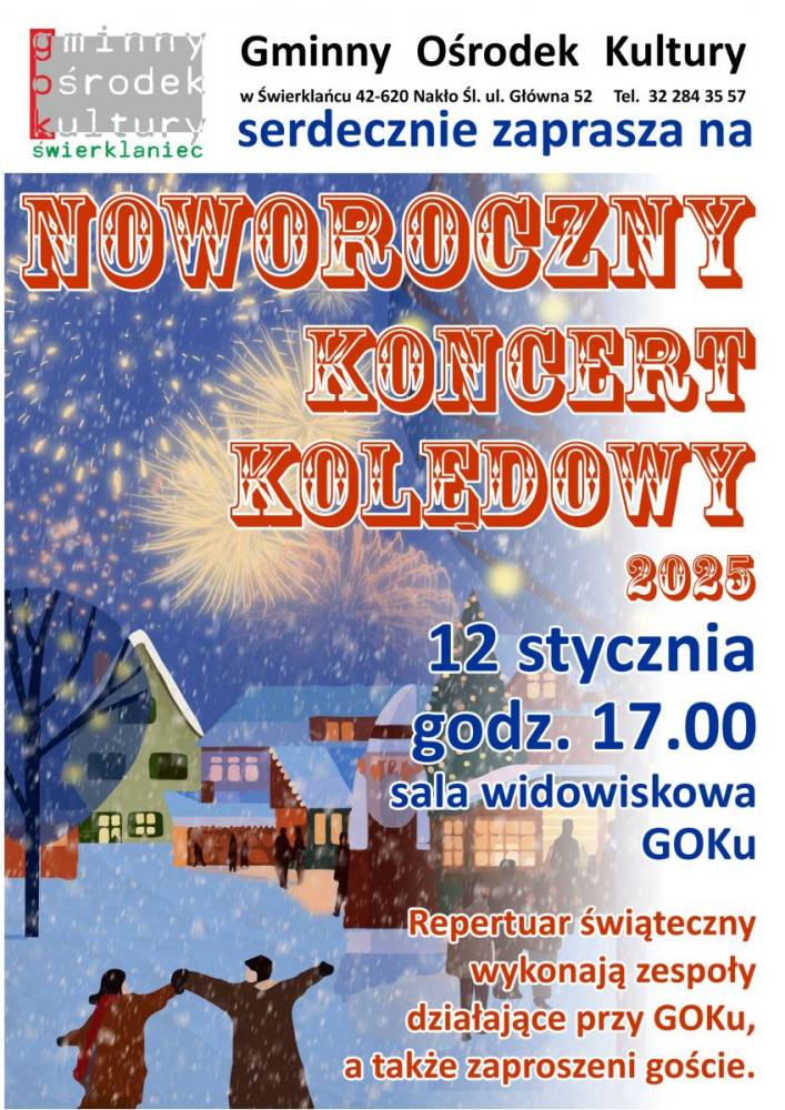 Plakat - Noworoczny Koncert Kolędowy w GOKu
