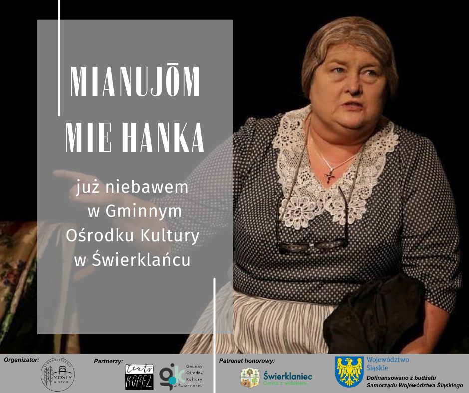 Grafika promująca monodram "Mianujōm mie Hanka".