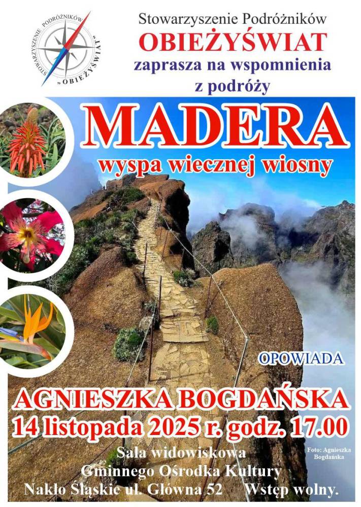 Plakat - wspomnienia z podróży po Maderze.