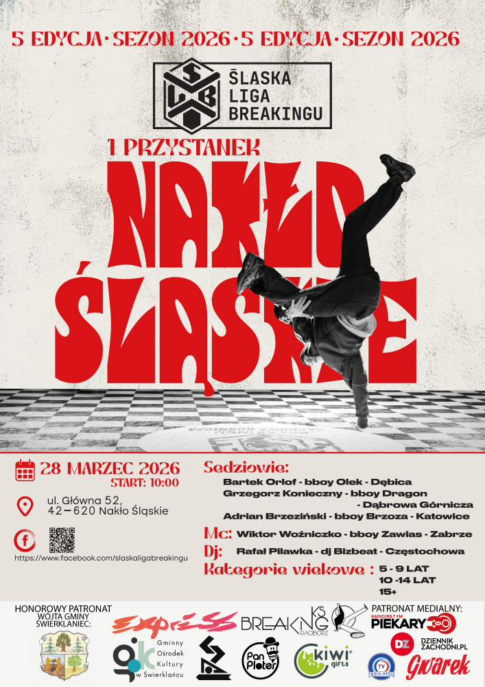Plakat promujący Śląską Ligę Breakingu 2026.