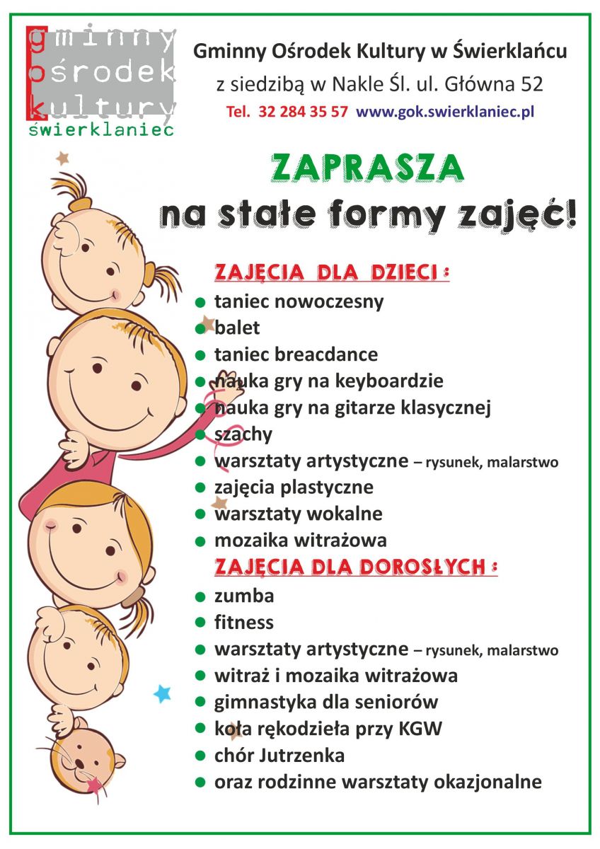 Plakat - zapisy na zajęcia w GOKu