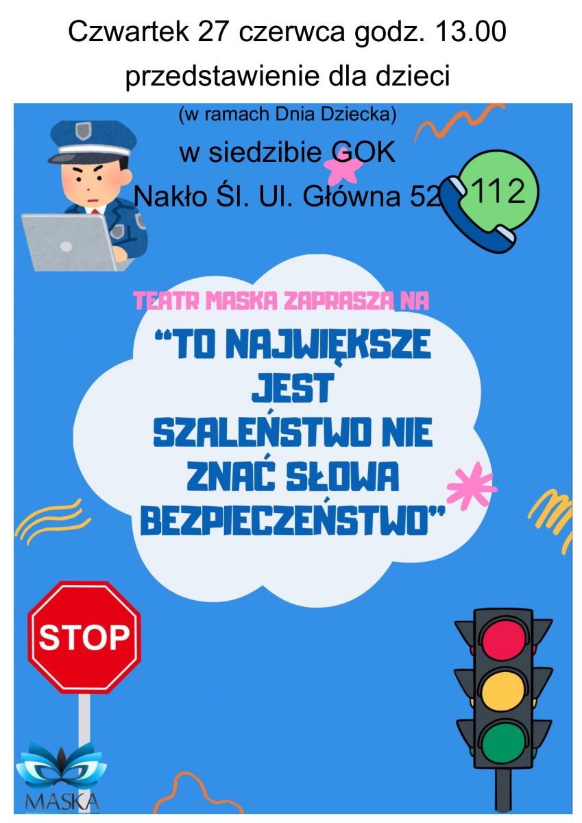 Plakat - przedstawienie teatralne dla dzieci - 27 czerwca godzina 13.00
