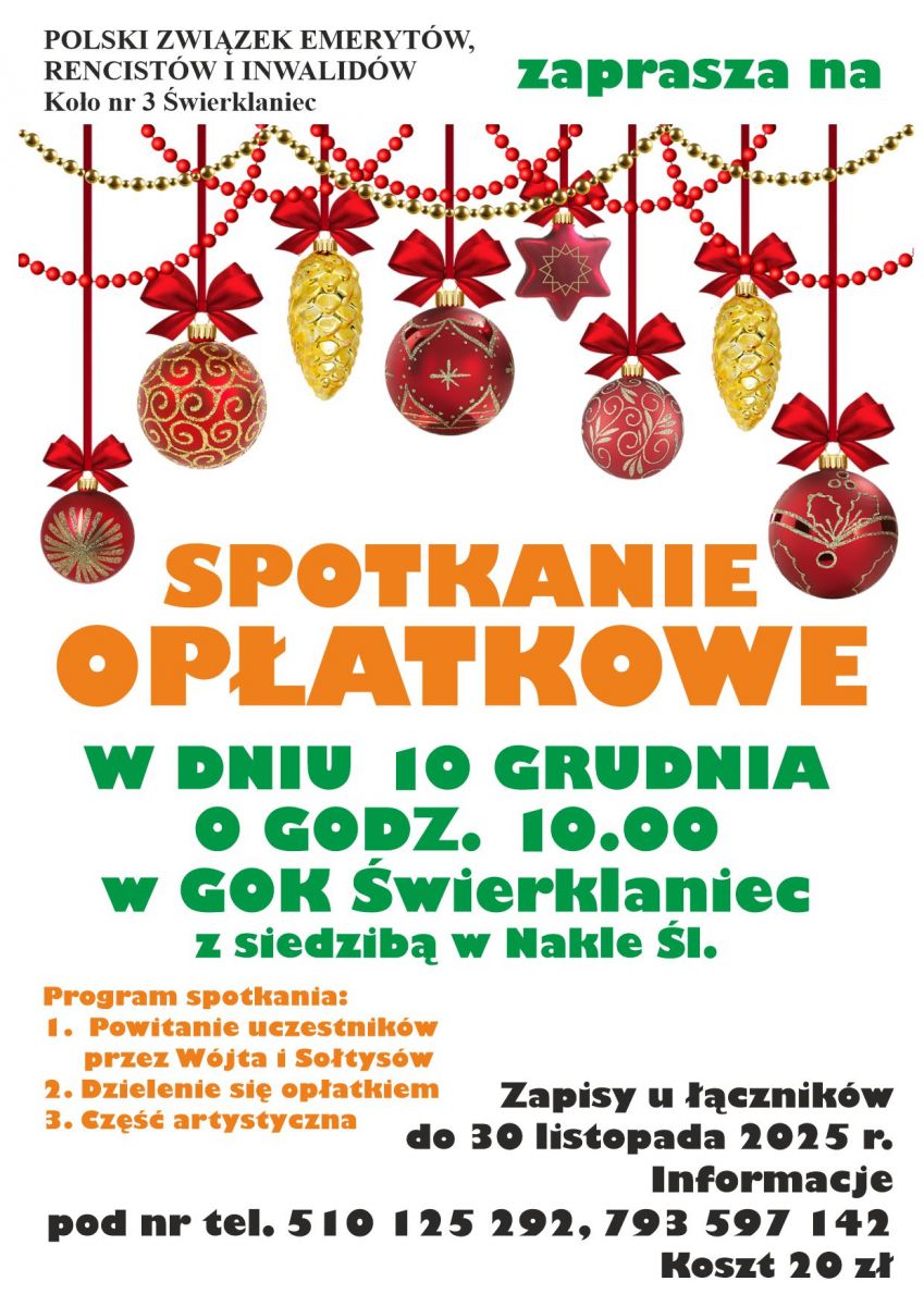 Plakat - Spotkanie Opłatkowe.