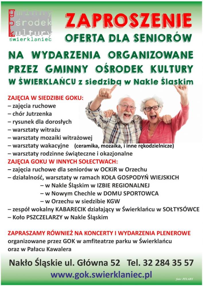 Plakat - oferta dla seniorów w GOK 