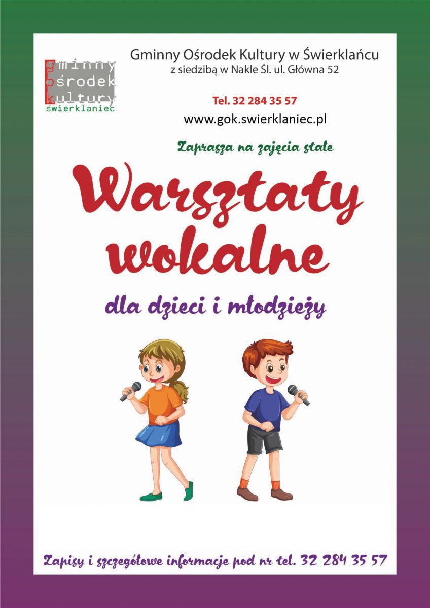 Plakat - zajęcia wokalne